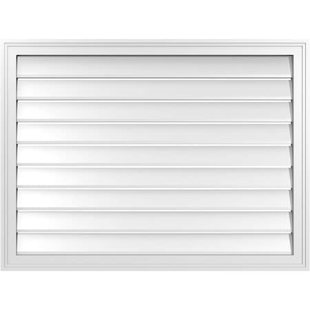 Ekena Millwork Vertical Surface Mount PVC Gable Vent: Functional, w/ 2"W x 1-1/2"P Brickmould Frame, 40"W x 30"H GVPVE40X3002SF
